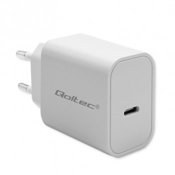 Ładowarka sieciowa Qoltec Super Quick PD | USB-C | 20W | 5-12V | 1.67-3A | Biała