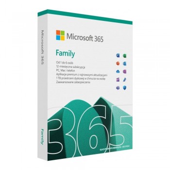 Oprogramowanie Microsoft 365 Family PL P10 1Y 6Users Win/Mac Medialess Box