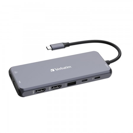 Hub USB Verbatim Multi Port CMH-14: 1x USB-C PD, 3xUSB-A 3.0, 1xUSB-C 3.0, 2xUSB-A 2.0, 2xHDMI, VGA, RJ-45, SD/microSD, audio