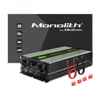 Przetwornica napięcia Qoltec Monolith | 3000W | 6000W | 24V na 230V | Czysty Sinus | LCD