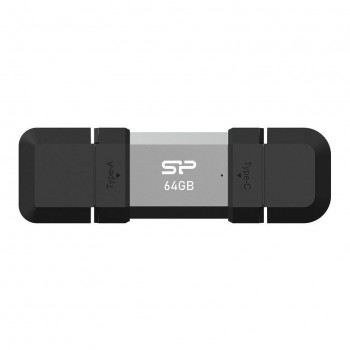 Pendrive Silicon Power Mobile C51 64GB USB-A USB-C 120 MB/s Srebrny