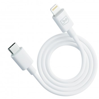 Kabel USB C/ Lightning 3mk Hyper Silicone Cable Type-C to Lightning 20W 3A biały