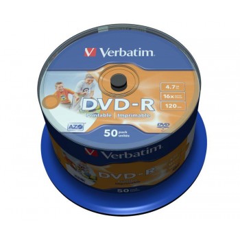 DVD-R Verbatim 16x 4.7GB (Cake 50) WIDE PRINTABLE - USZ OPAK